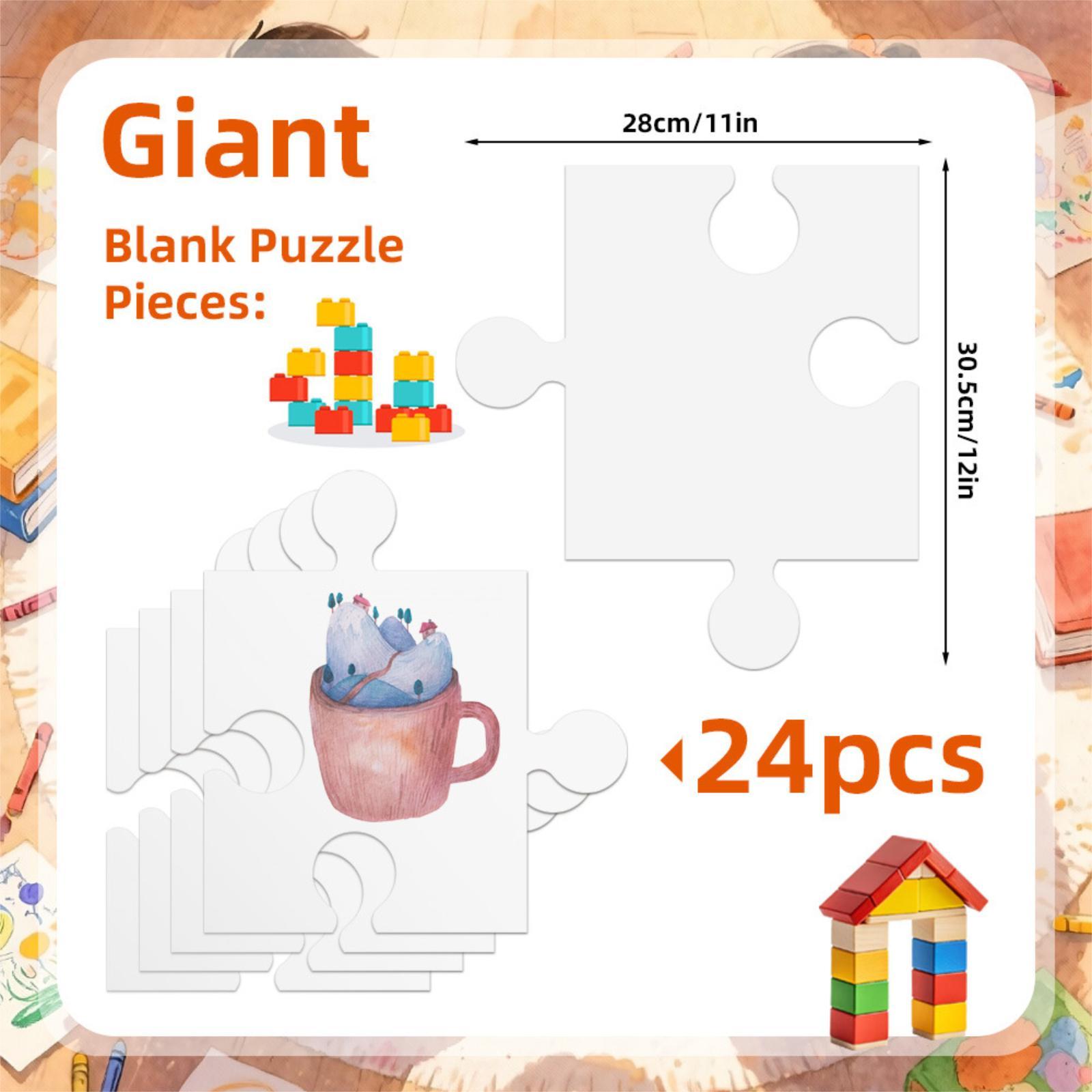 Puzzle Blank White - 24x Papan Puzzle Kosong Kardus Putih