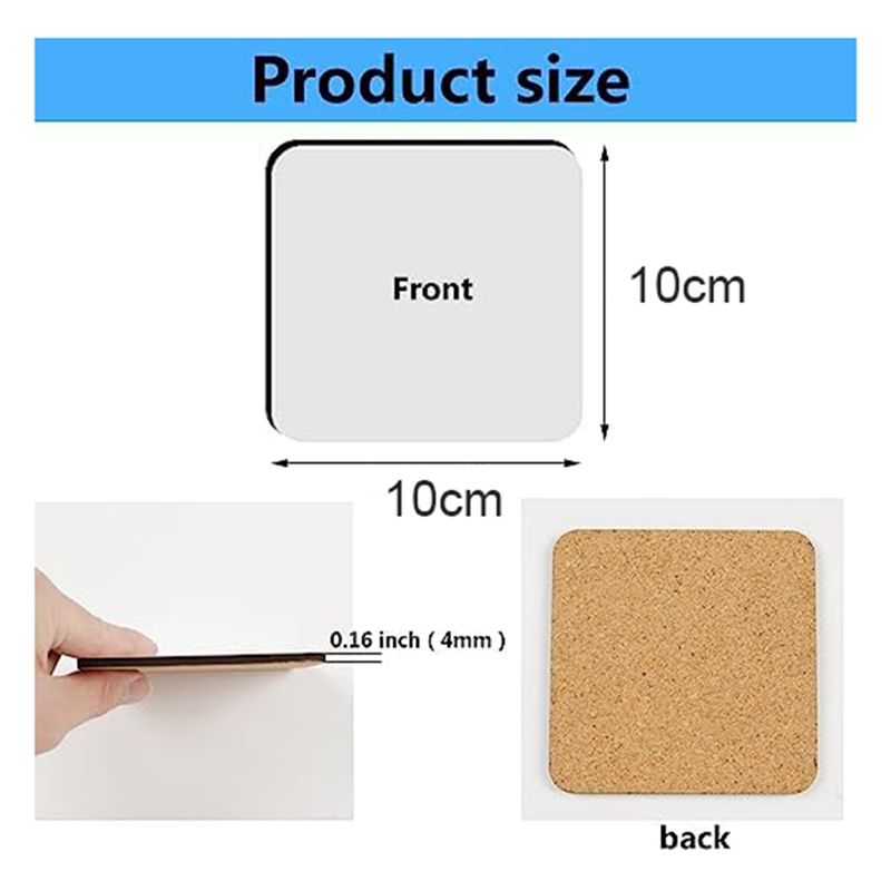 BHBL 12 Pcs Alas Gelas Sublima - Coaster Sublimation Blank ulasan dan harga