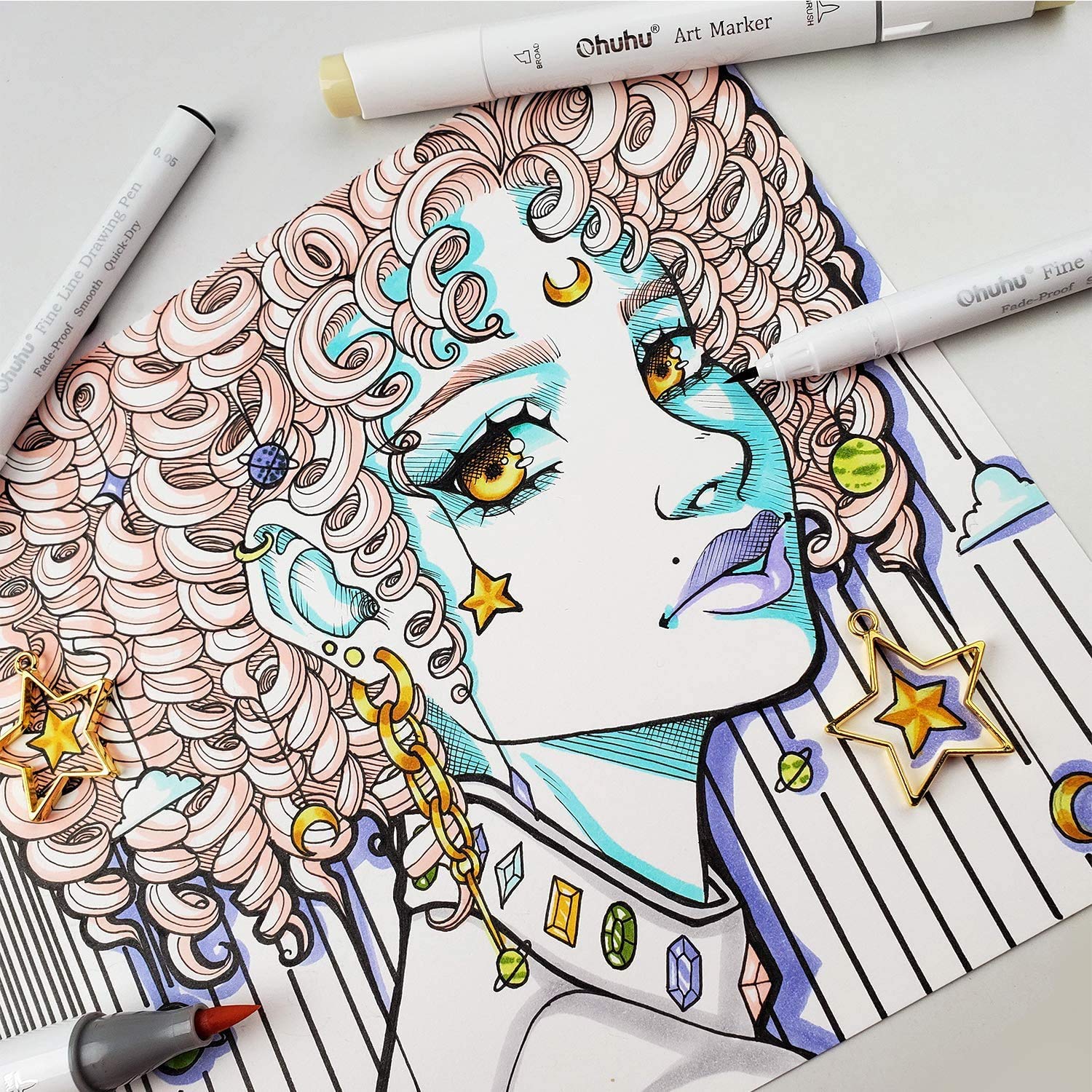 Ohuhu Pena Mikro Pena Gambar F - Copic Marker Sketch ulasan dan harga