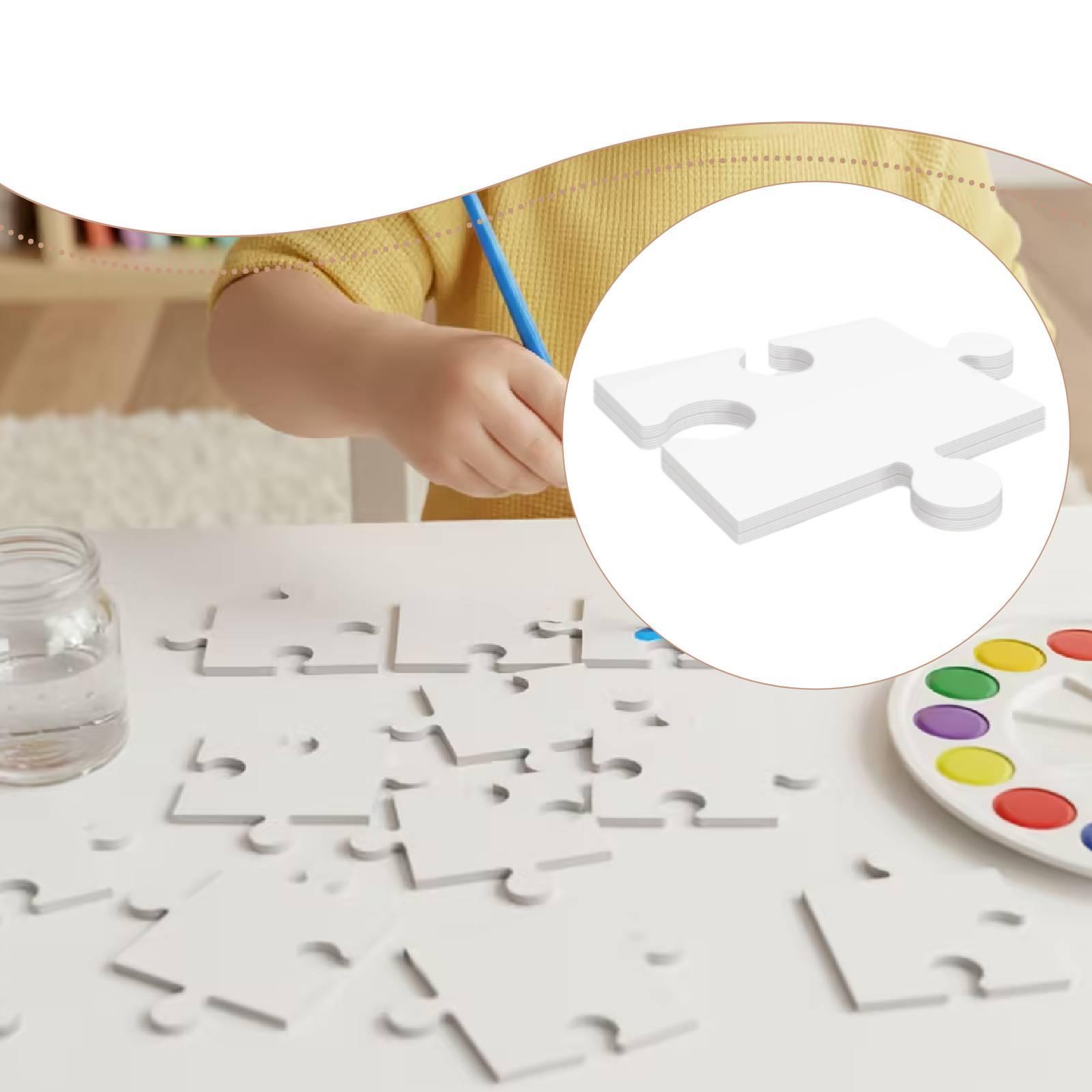 24x Papan Puzzle Karton Putih  - Puzzle Blank White ulasan dan harga